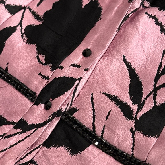 Carolina Herrera Pink And Black Polyester Dress/Coat Size 10 - Picture 5 of 11